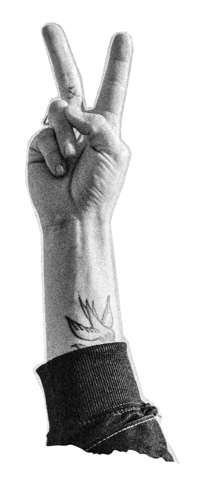 Mano en señal de victoria